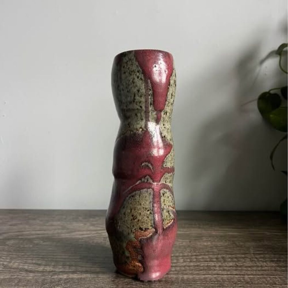 Funky Moody Studio Pottery Drip-glaze Vase